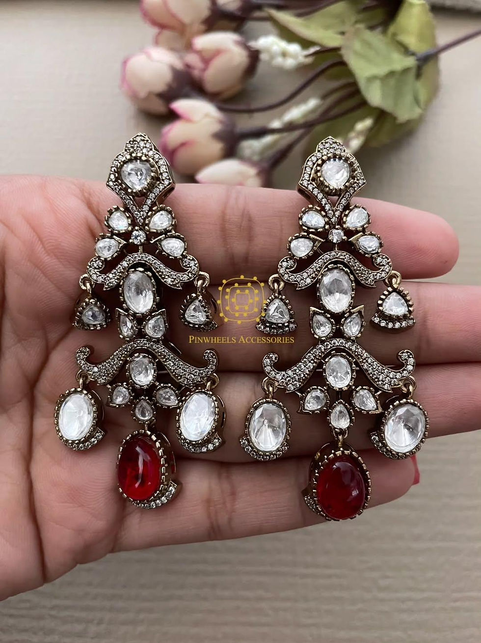 Thumbnail: VICTORIAN POLISH MOISSANITE EARRINGS 