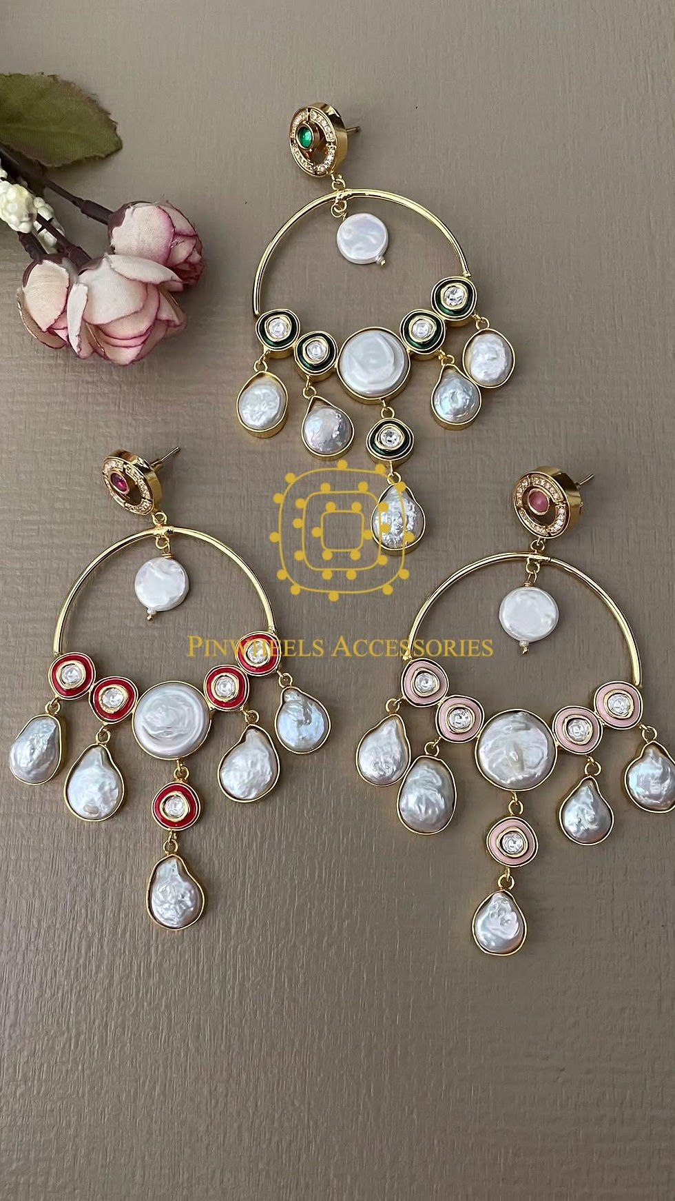Thumbnail: BAROQUE PEARL LONG DANGLING CHANDBALI 