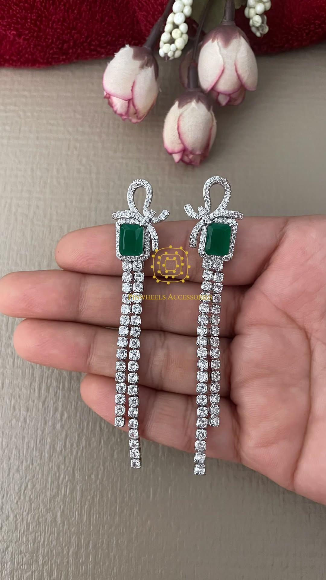 DIAMONDY COLOURED STONE EARRINGS 