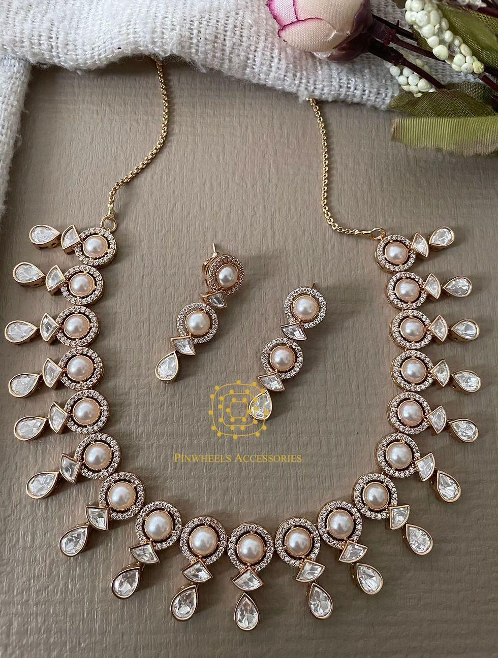 Thumbnail: PEARL POLKI NECKLACE 