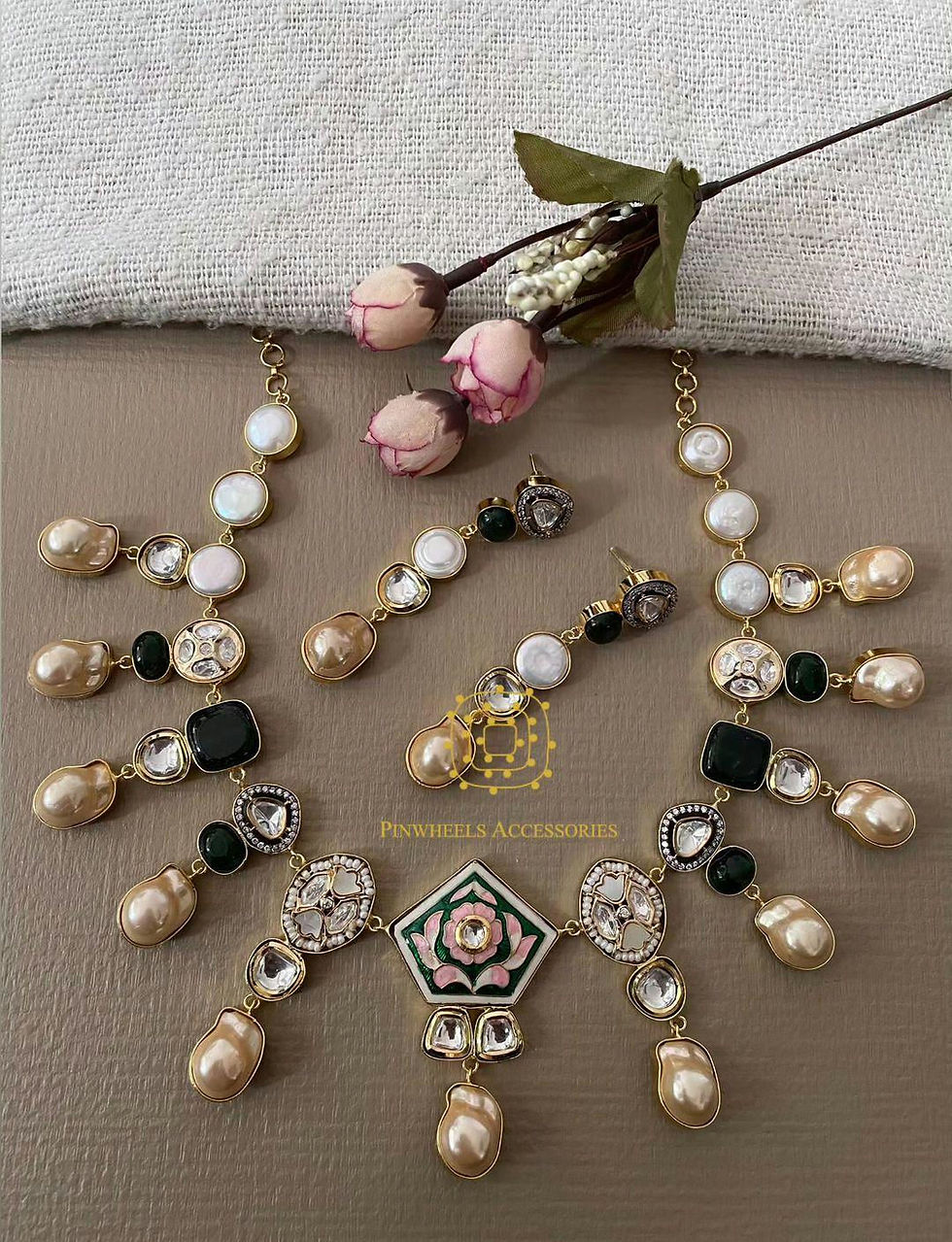 Thumbnail: BAROQUE PEARL MEENAKARI NECKLACE 