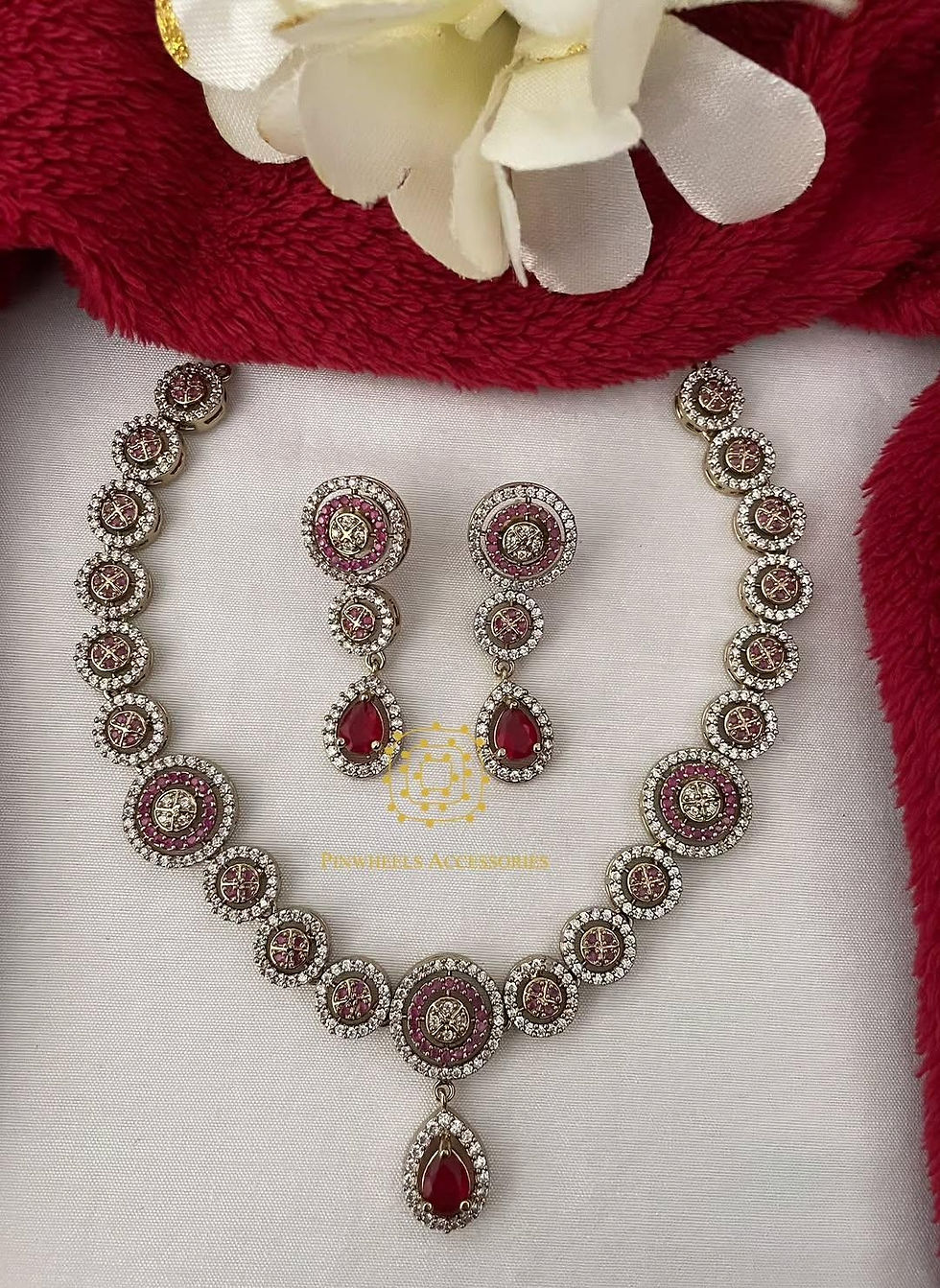 Thumbnail: DIAMONDY COLOURED STONE NECKLACE