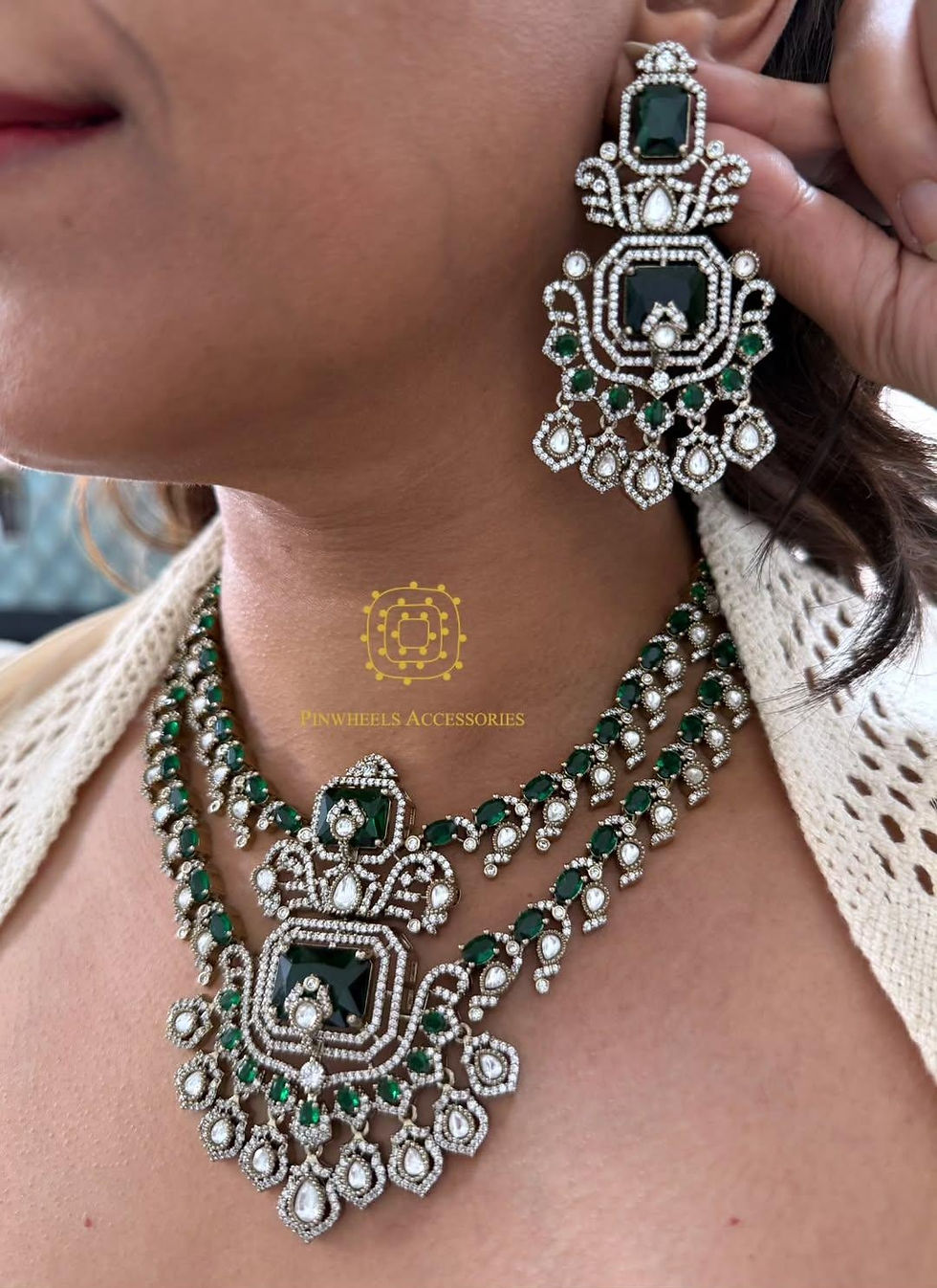 Thumbnail: DOUBLE LAYER COLOURED STONE VICTORIAN NECKLACE 