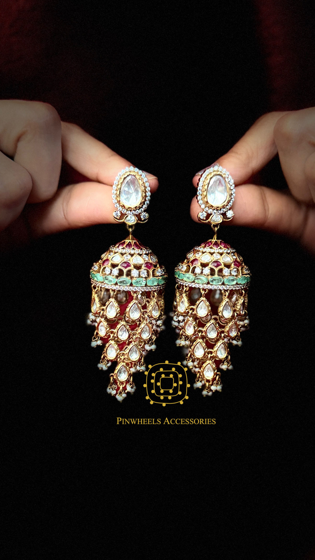 POLKI HANDCRAFTED LAYERED JHUMKA 