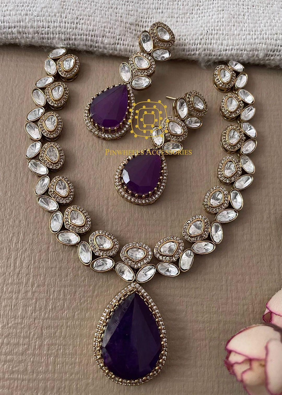 Thumbnail: RASHA MOISSANITE & DOUBLET STONE NECKLACE 