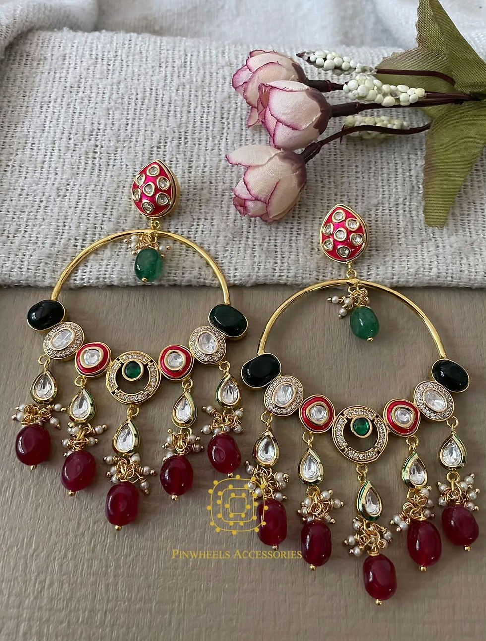 Thumbnail:  SEMI PRECIOUS STONE LONG EARRINGS 