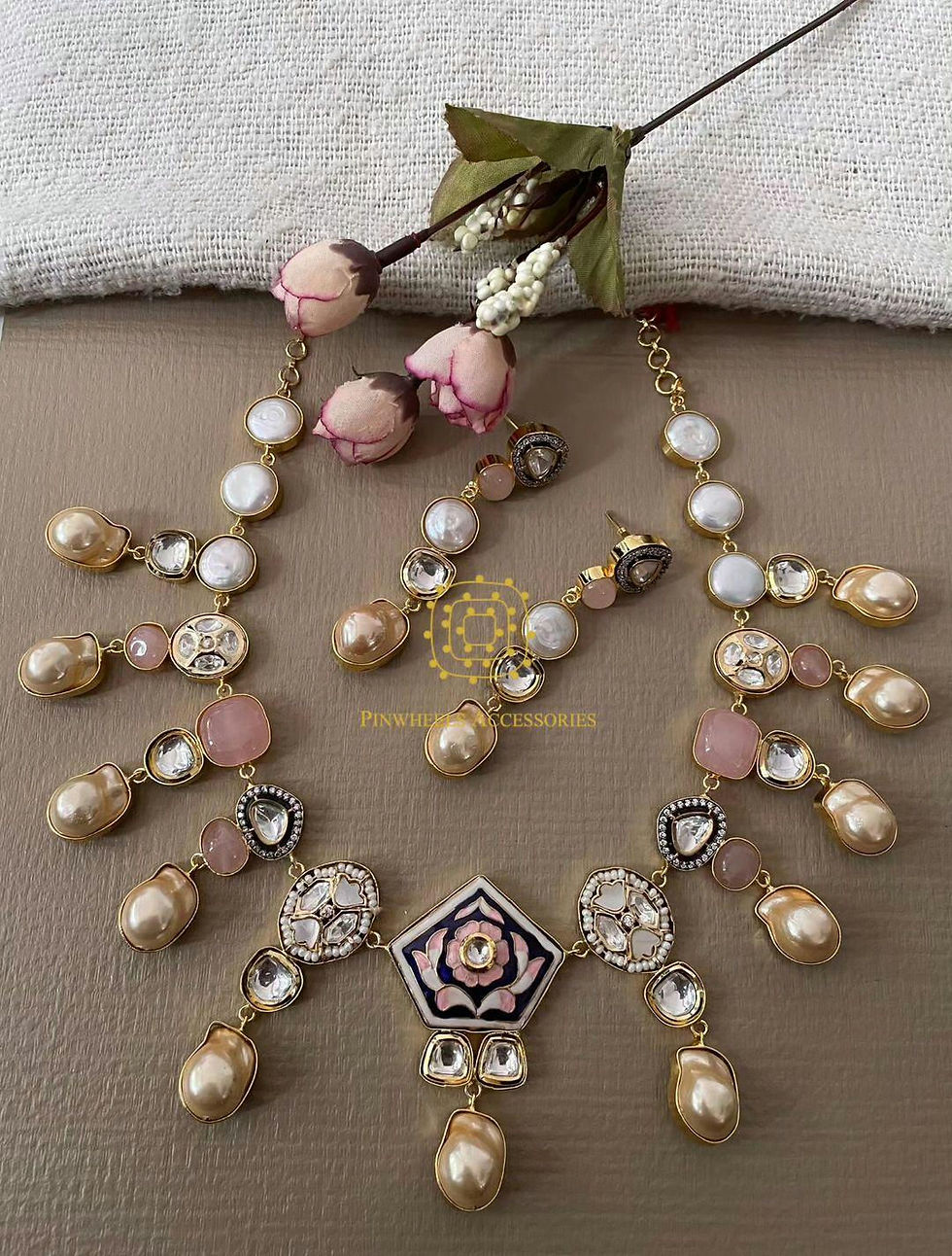 Thumbnail: BAROQUE PEARL MEENAKARI NECKLACE 