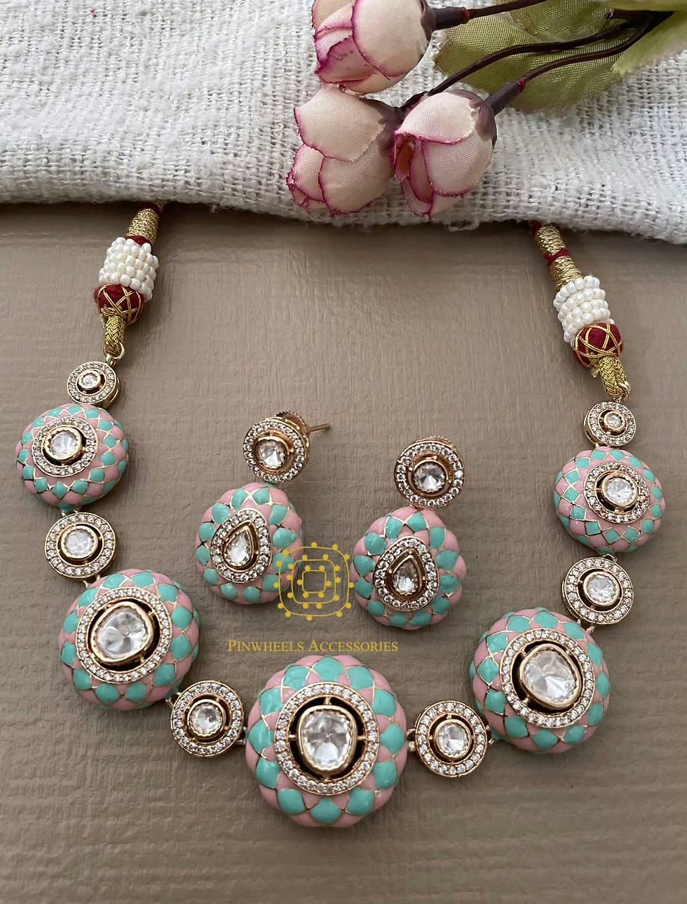 Thumbnail: MEENAKARI POLKI NECKLACE 