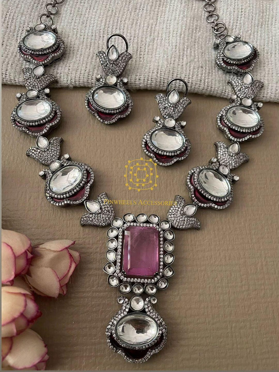 Thumbnail: VICTORIAN POLISH POLKI NECKLACE 