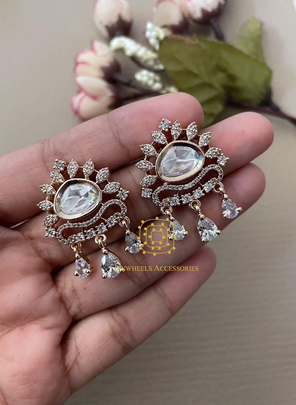 SIMPLE CZ POLKI EARRING