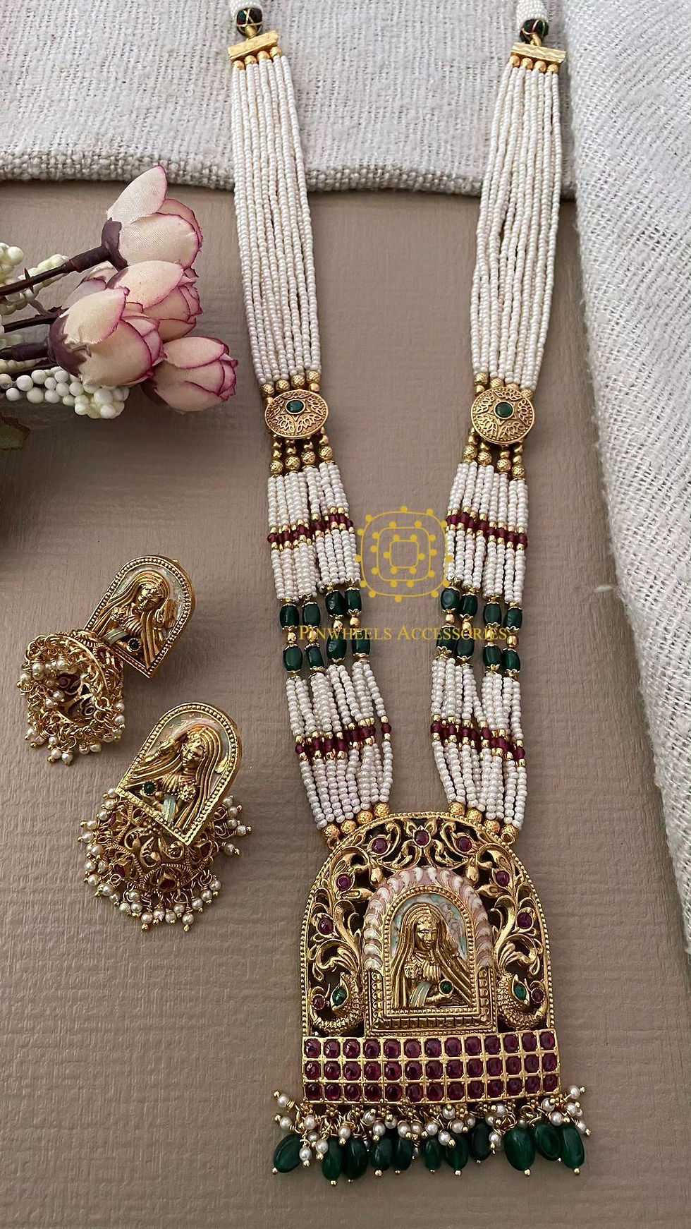 Thumbnail: DULHAN LONG MALA PENDANT SET 