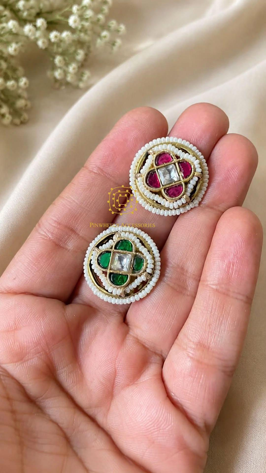 CHAARBAAGH PAANCHI KUNDAN KURTA BUTTON EACH BY PINWHEELS ACCESSORIES