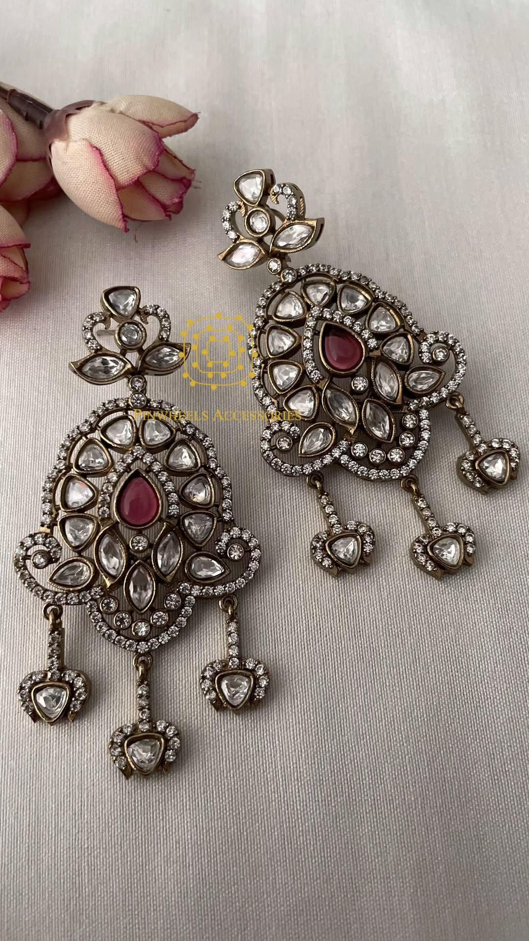 VICTORIAN POLISH MOISSANITE CHANDBALI 