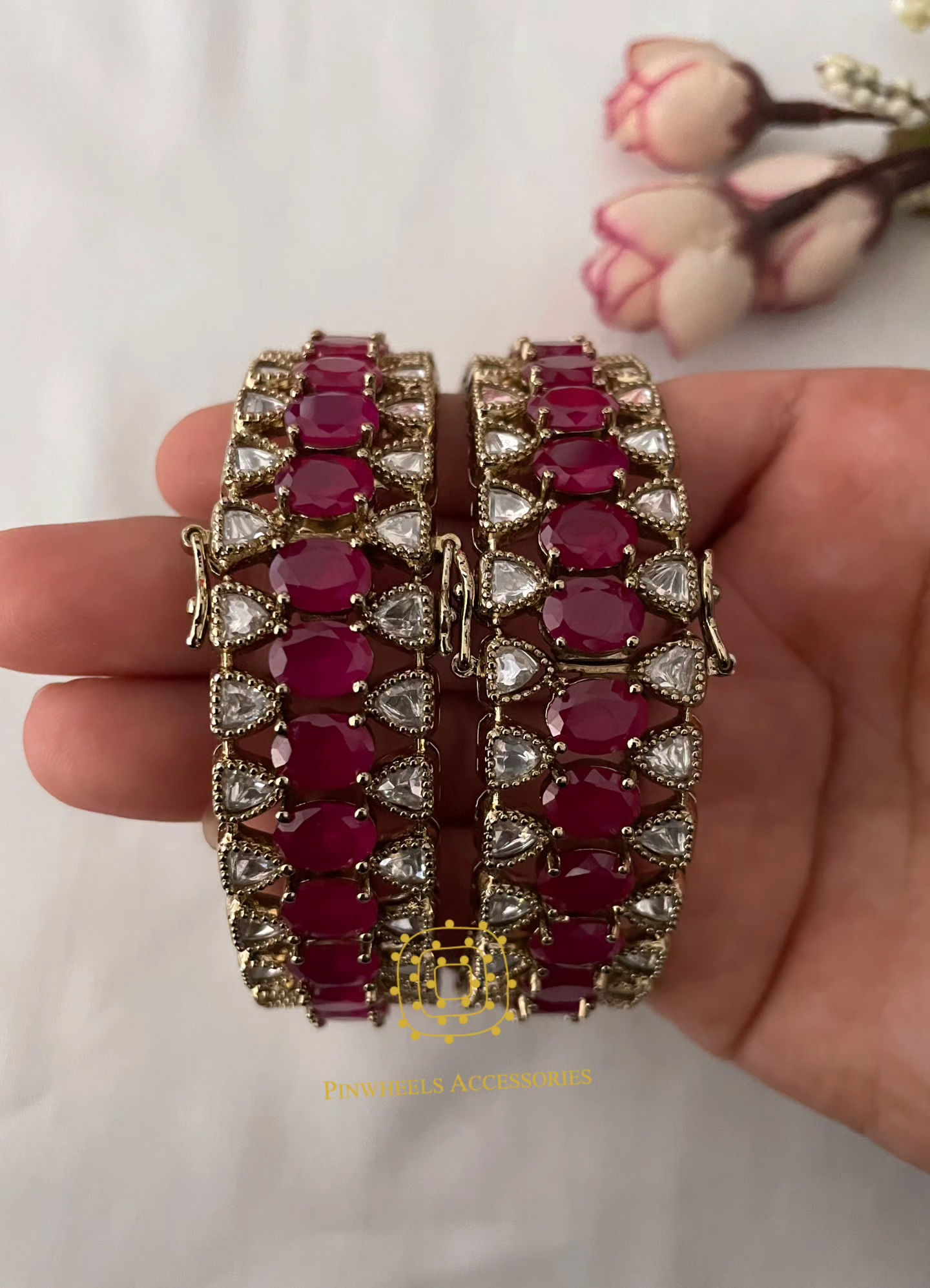 VICTORIAN RUBY STONE KADA PAIR 