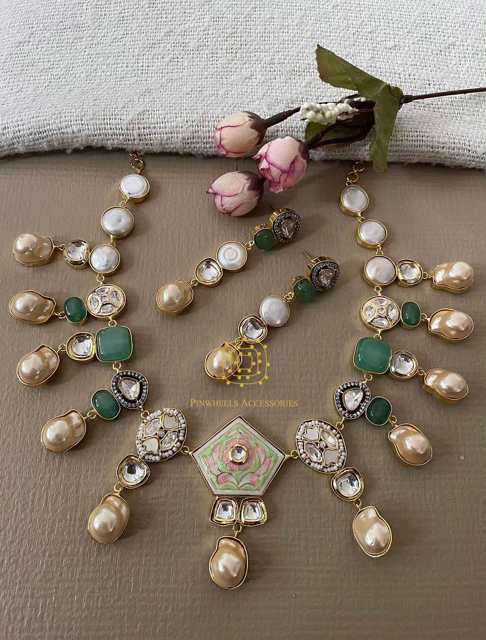 Thumbnail: BAROQUE PEARL MEENAKARI NECKLACE 