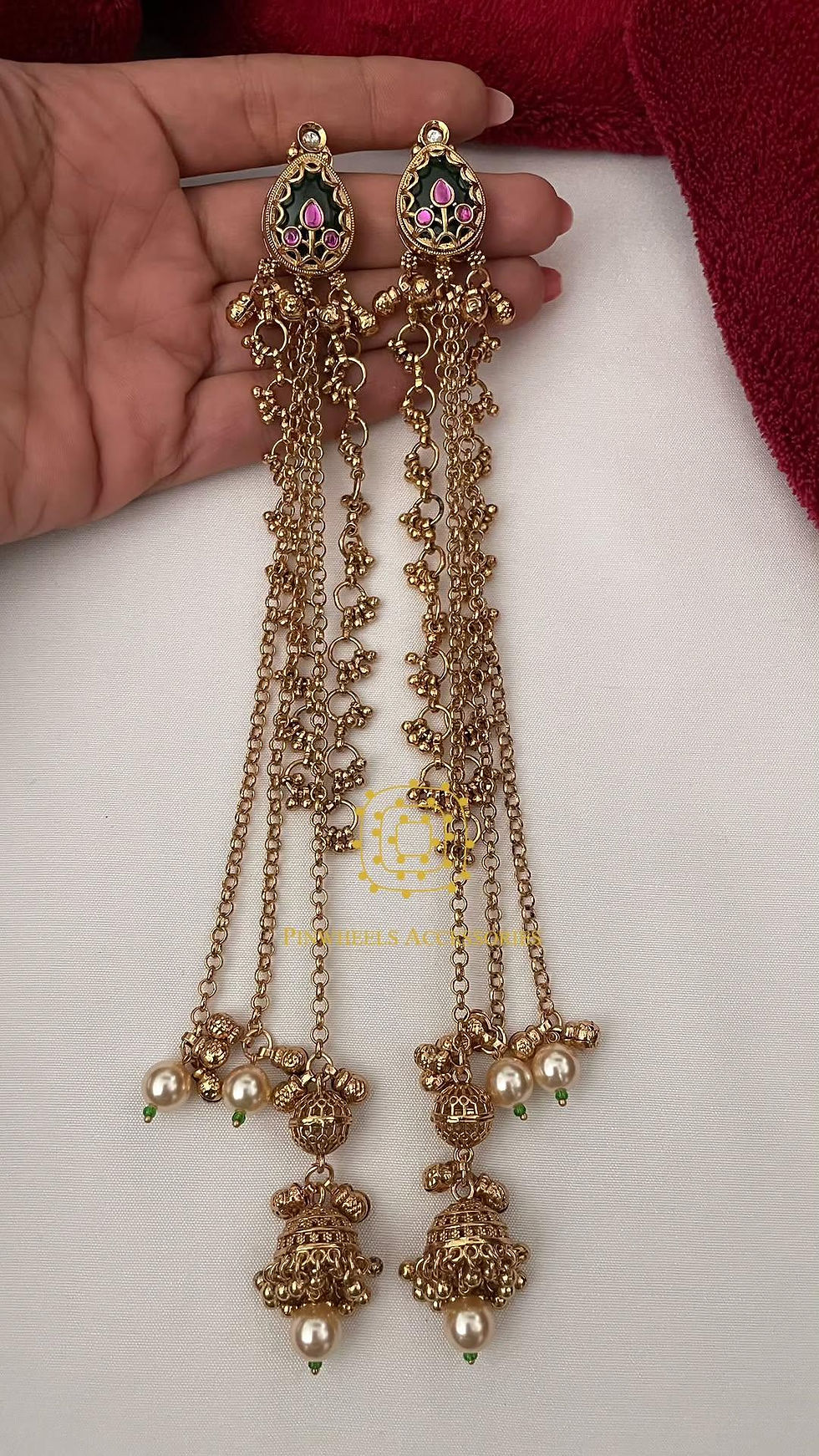 Thumbnail: KASHMIRI LONG EARRINGS 