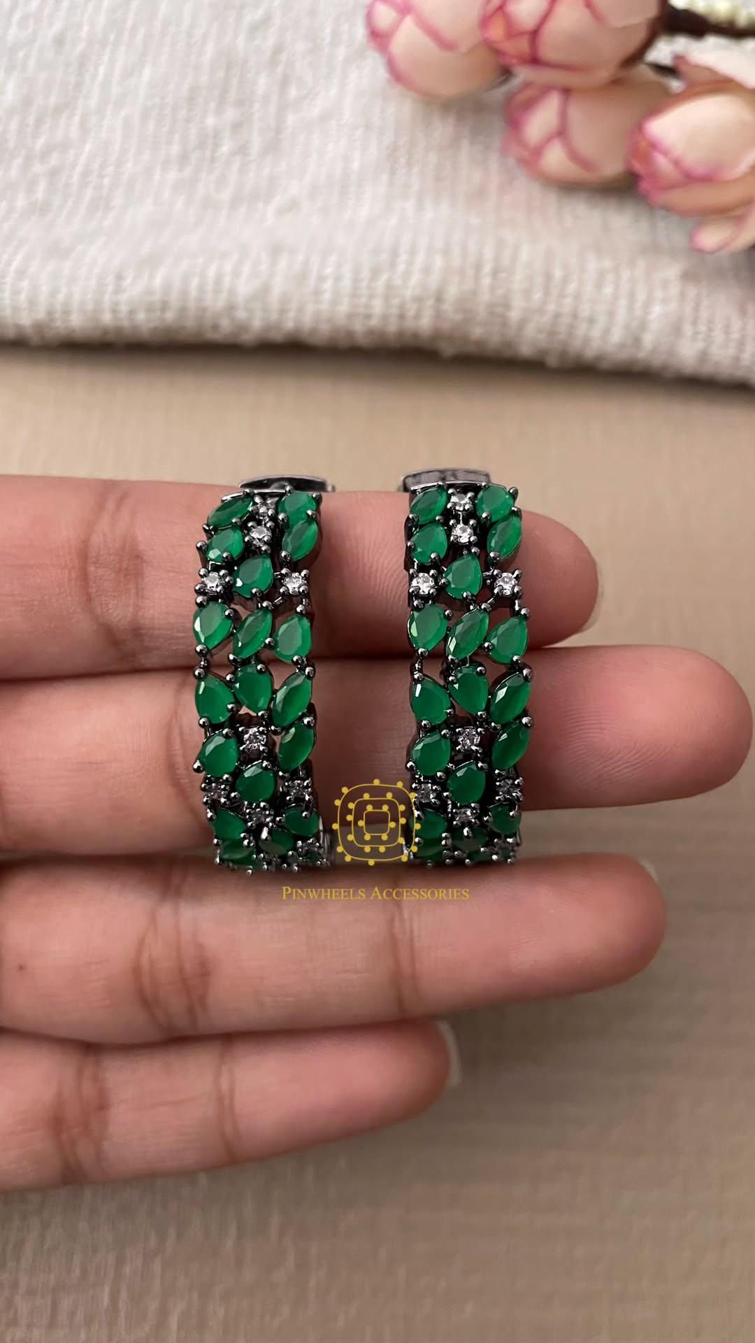 COLOURED STONE HOOPS