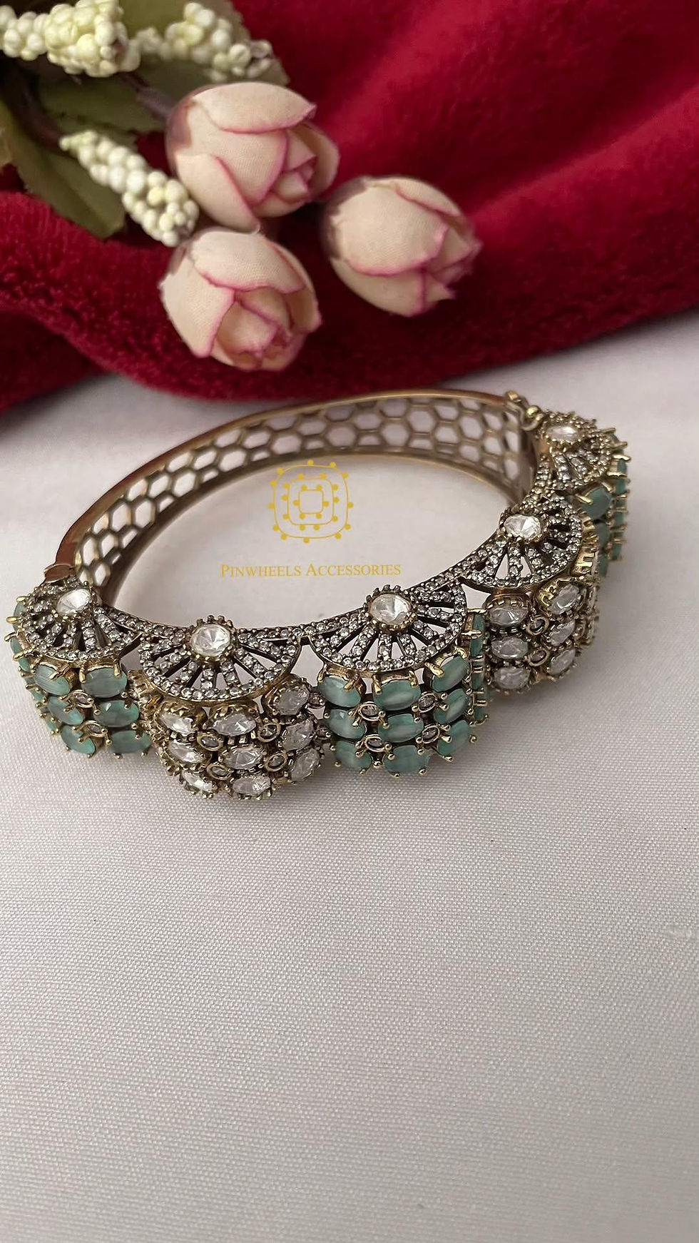 Thumbnail: DIAMONDY COLOURED STONE VICTORIAN BRACELET EACH