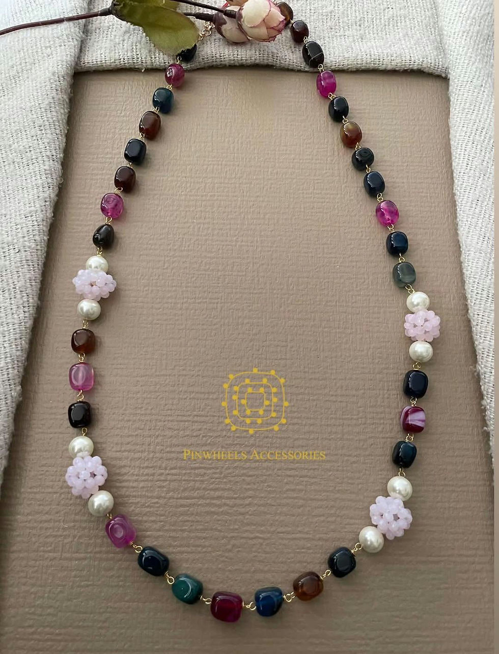 Thumbnail: SINGLE LINE SEMI PRECIOUS STONE MALA