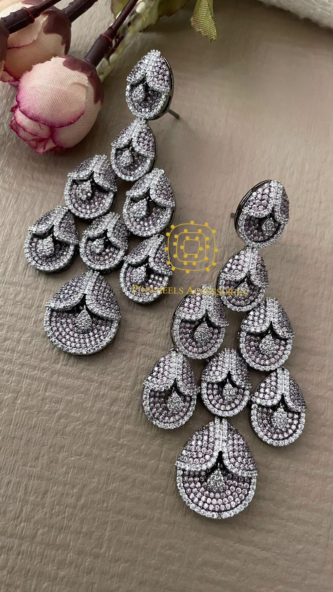 COLOURED CUBIC ZIRCON EARRINGS