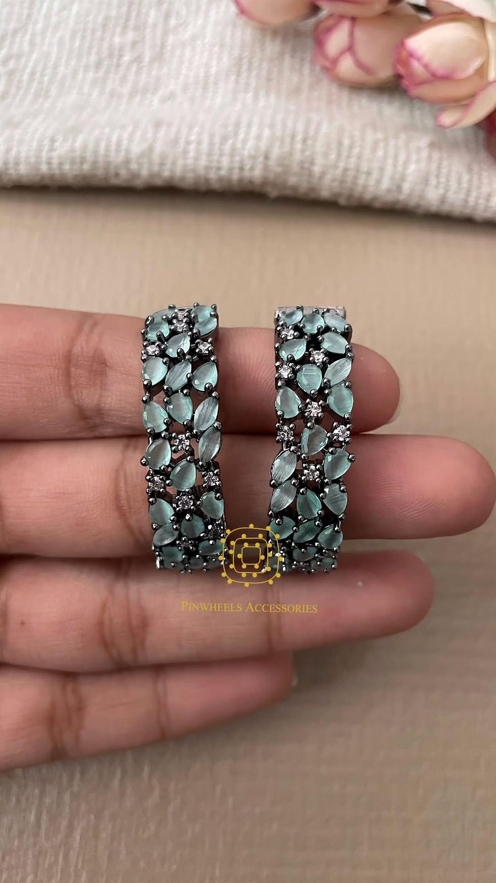 Thumbnail: COLOURED STONE HOOPS