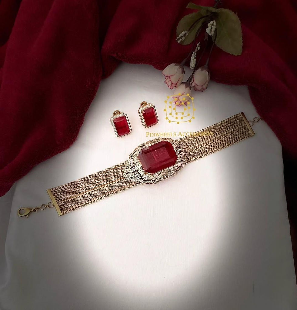 Thumbnail: DOUBLET STONE MULTICHAIN CHOKER 
