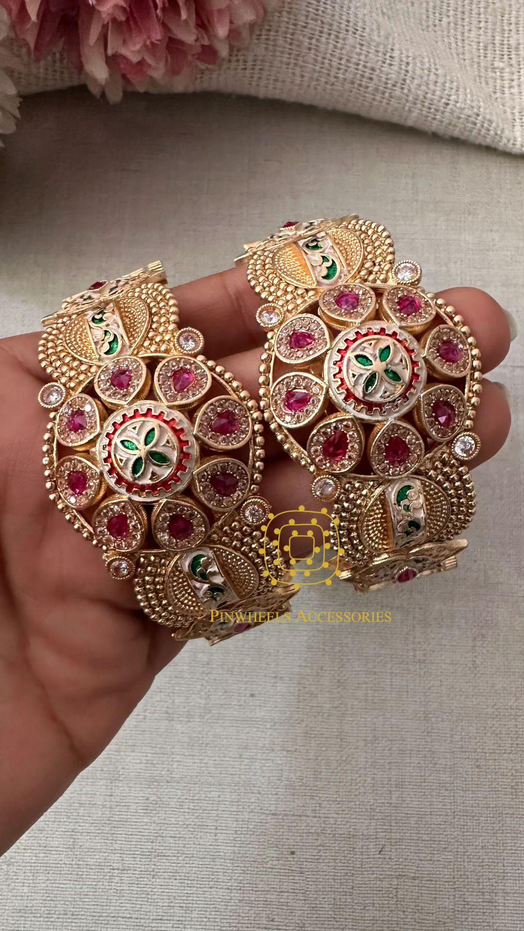 KUNDAN GOLD PLATED KADA PAIR 