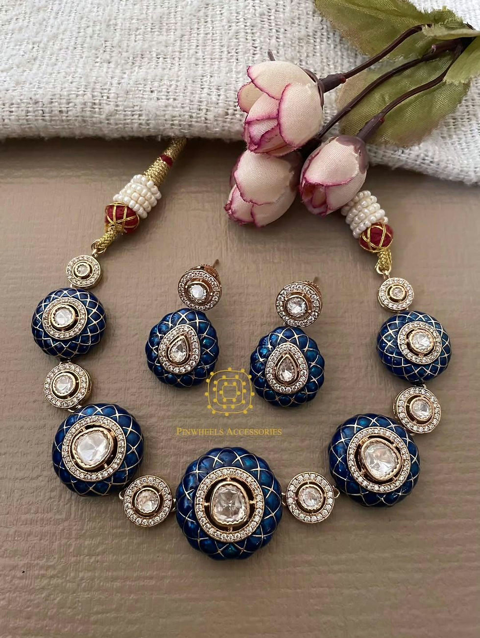 Thumbnail: MEENAKARI POLKI NECKLACE 