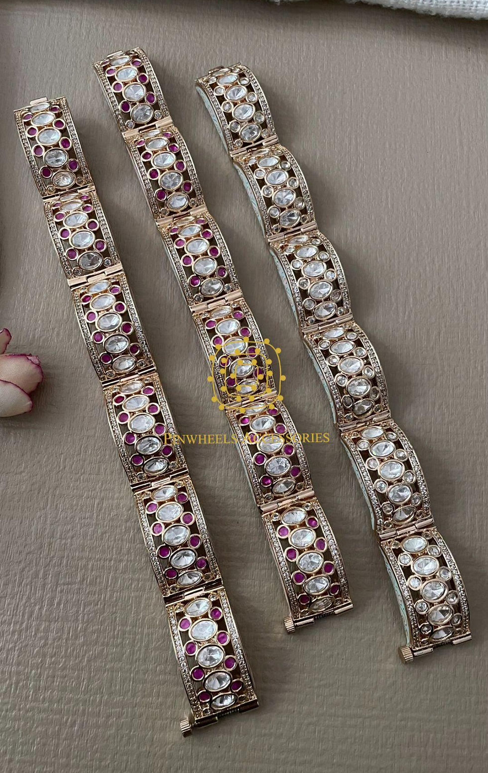 Thumbnail: COLOURED KUNDAN BRACELET 