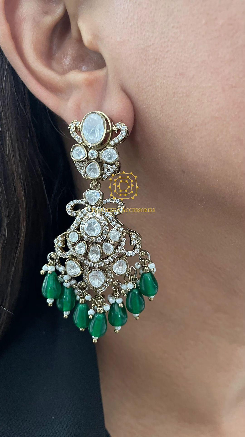 Thumbnail: VICTORIAN POLISH MOISSANITE EARRINGS 