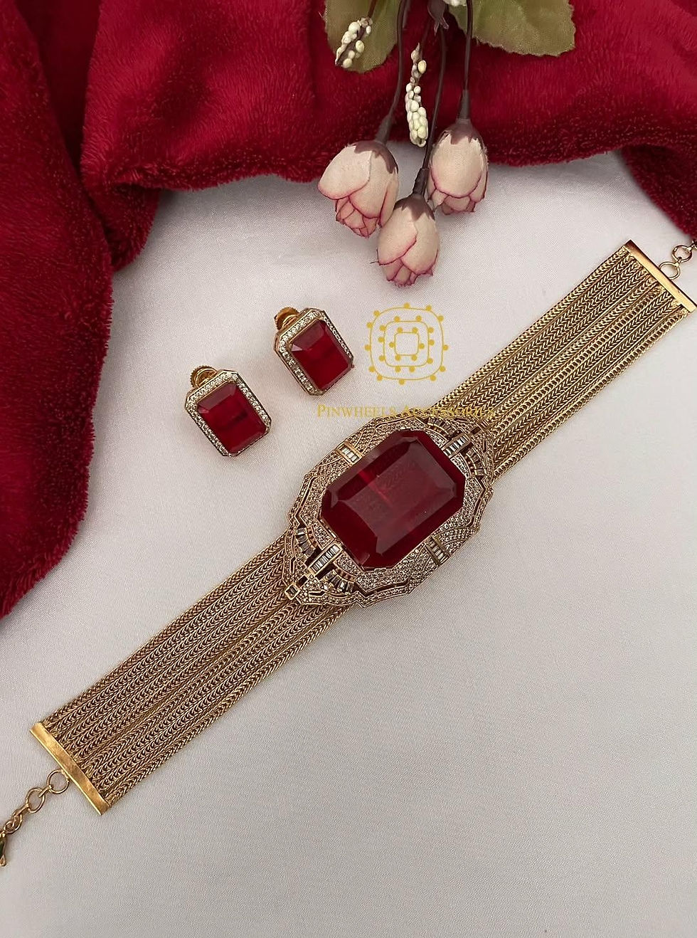 Thumbnail: DOUBLET STONE MULTICHAIN CHOKER 