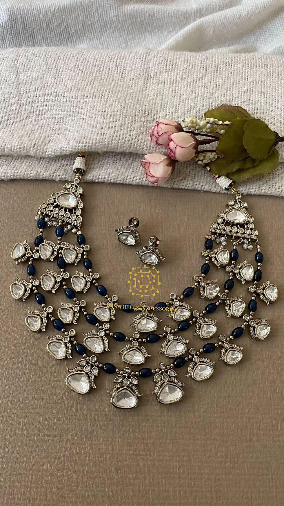 Thumbnail: THREE LAYER POLKI NECKLACE 