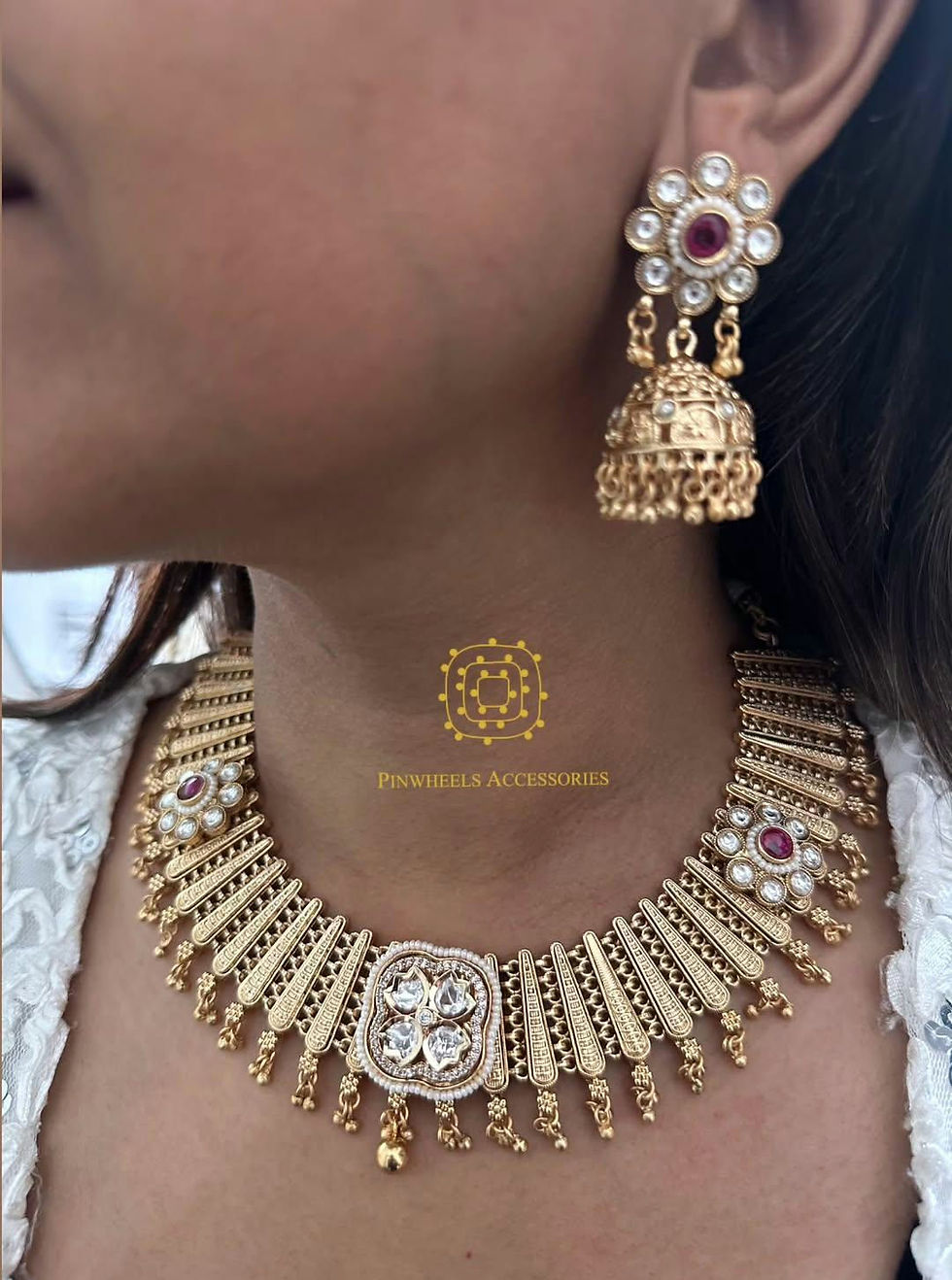Thumbnail: JAALI KUNDAN TRADITIONAL NECKLACE 