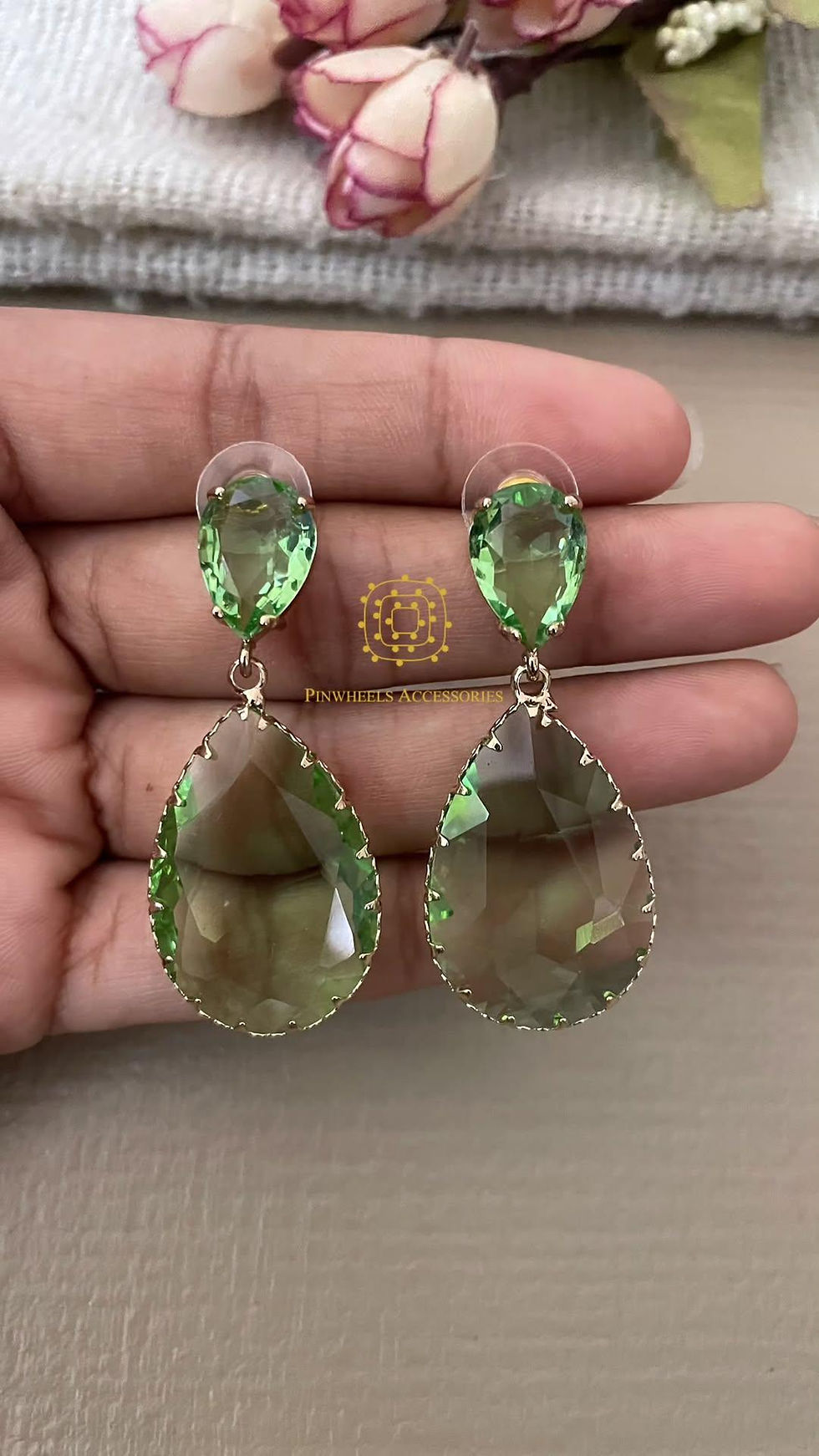 Thumbnail: DOUBLET STONE EARRINGS 