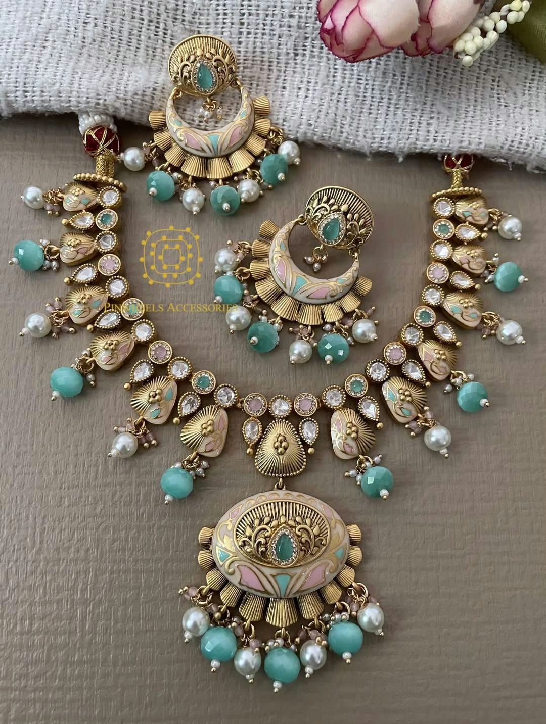 ANTIQUE MEENAKARI TRADITIONAL NECKLACE 