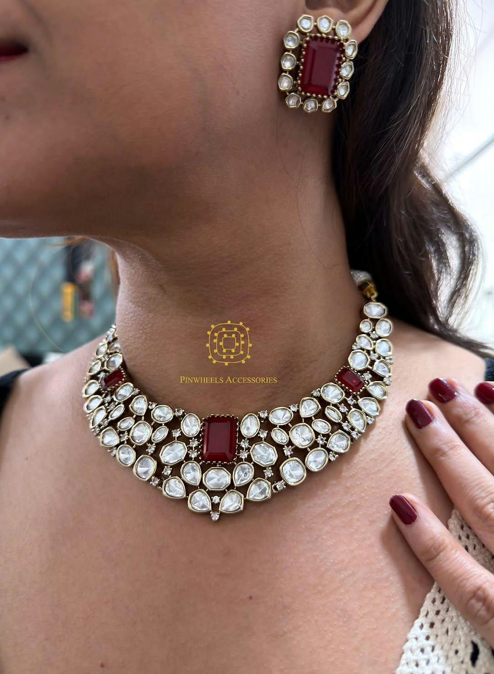 Thumbnail: DOUBLET STONE VICTORIAN POLISH NECKLACE 