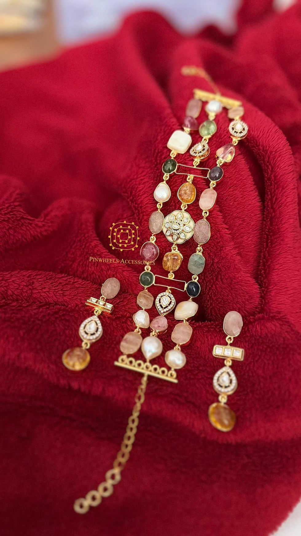 Thumbnail: BAROQUE PEARL SEMI PRECIOUS STONE CHOKER 