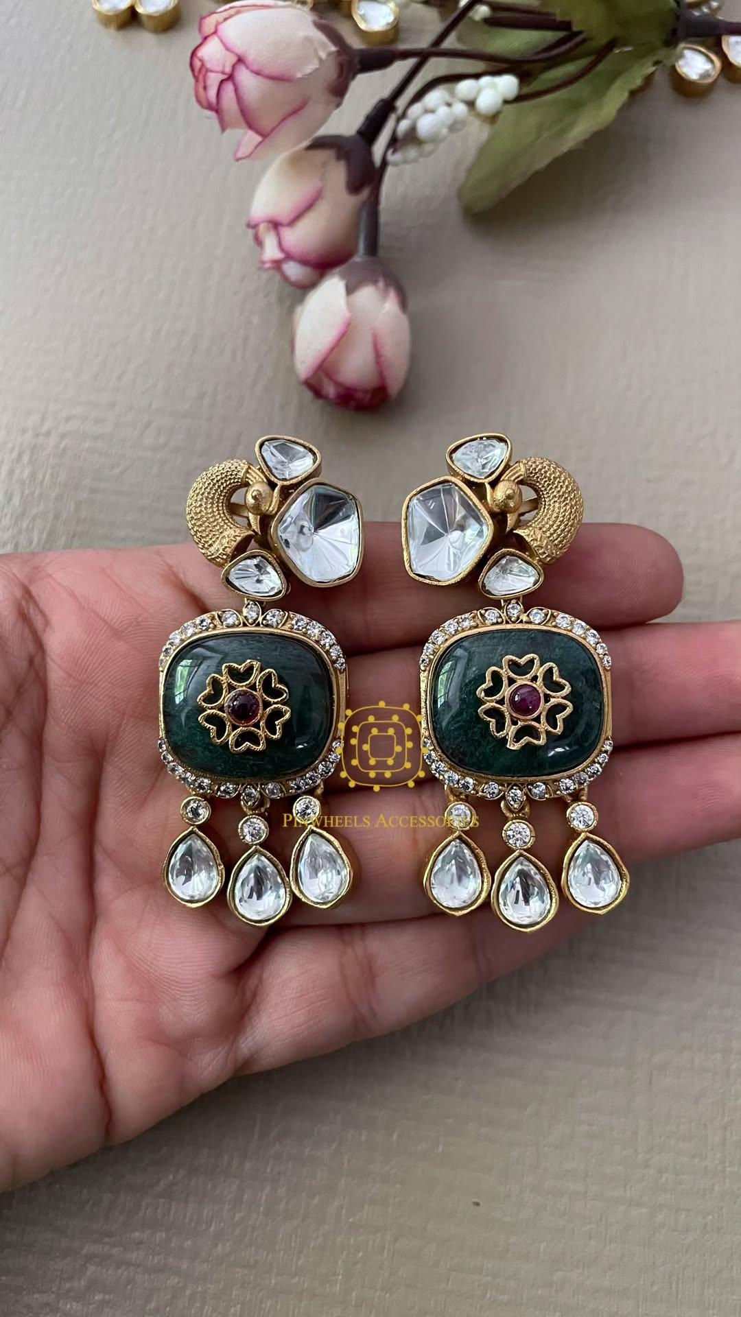 PEACOCK MOISSANITE EARRINGS 