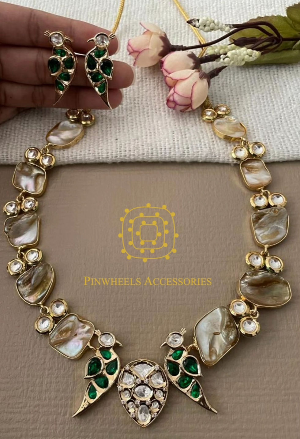 Thumbnail: PEACOCK MOTHER OF PEARL NECKLACE 