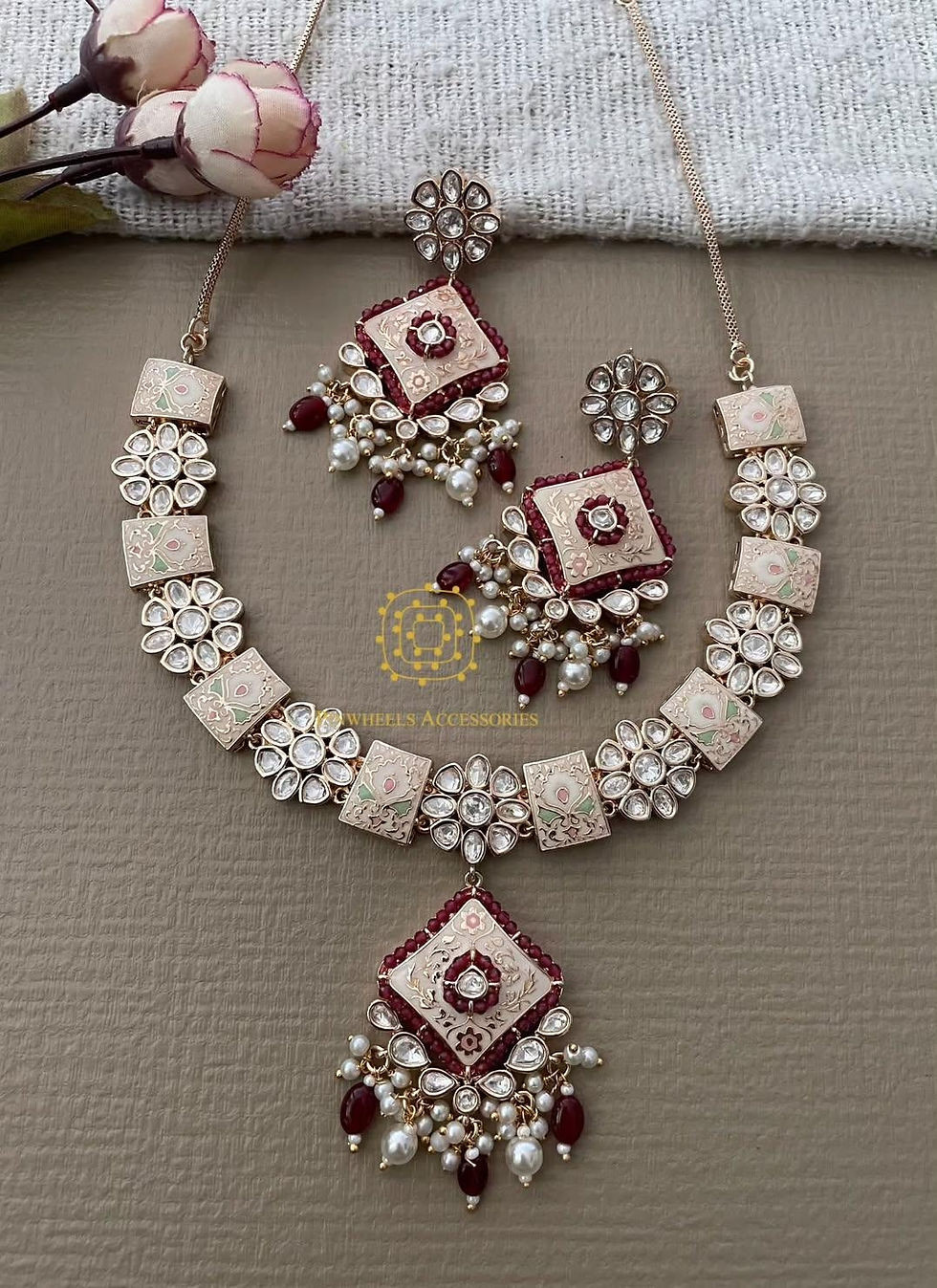 Thumbnail: MEENAKARI KUNDAN NECKLACE 