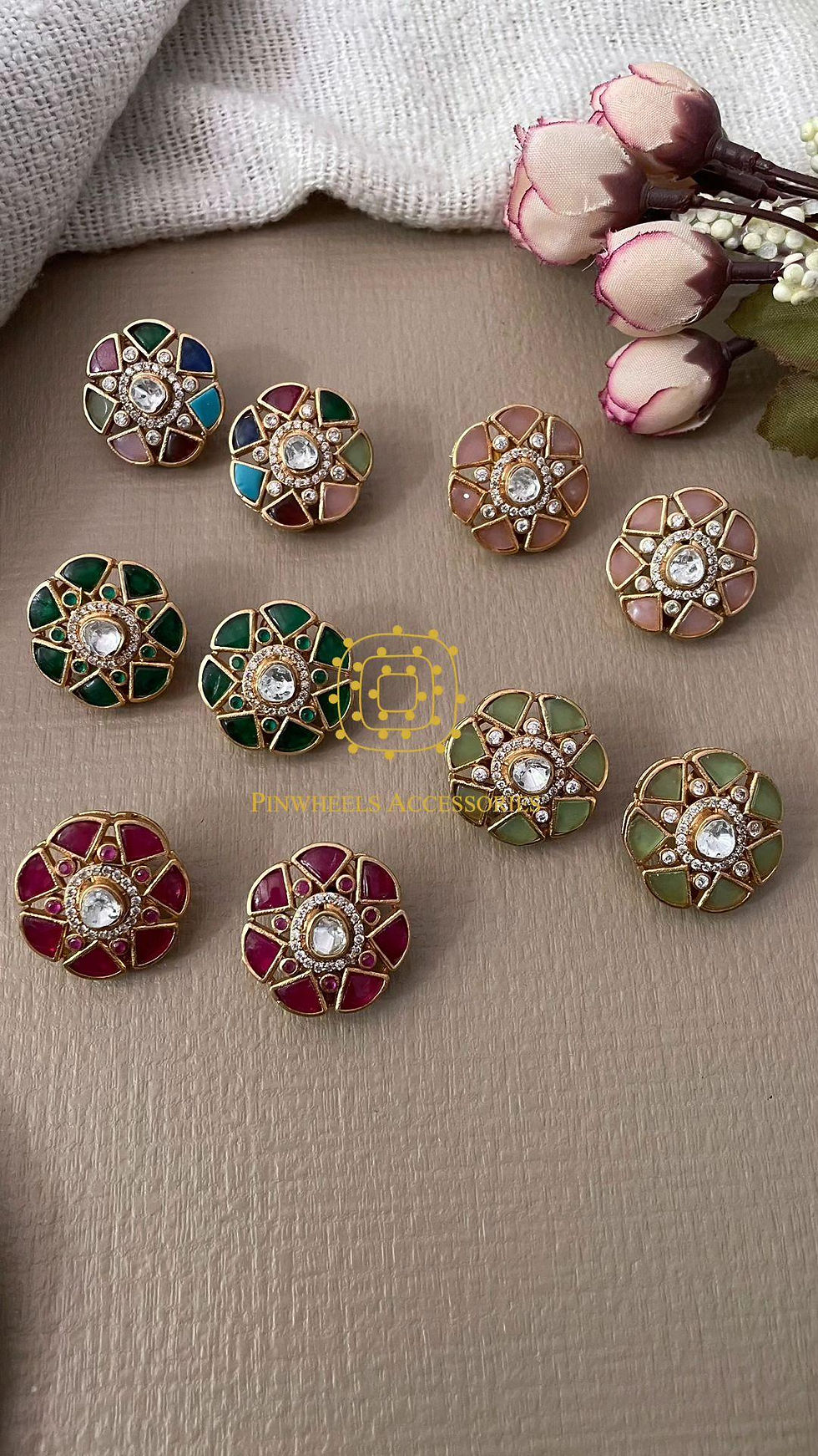 Thumbnail: MOISSANITE COLOURED STONE STUDS 