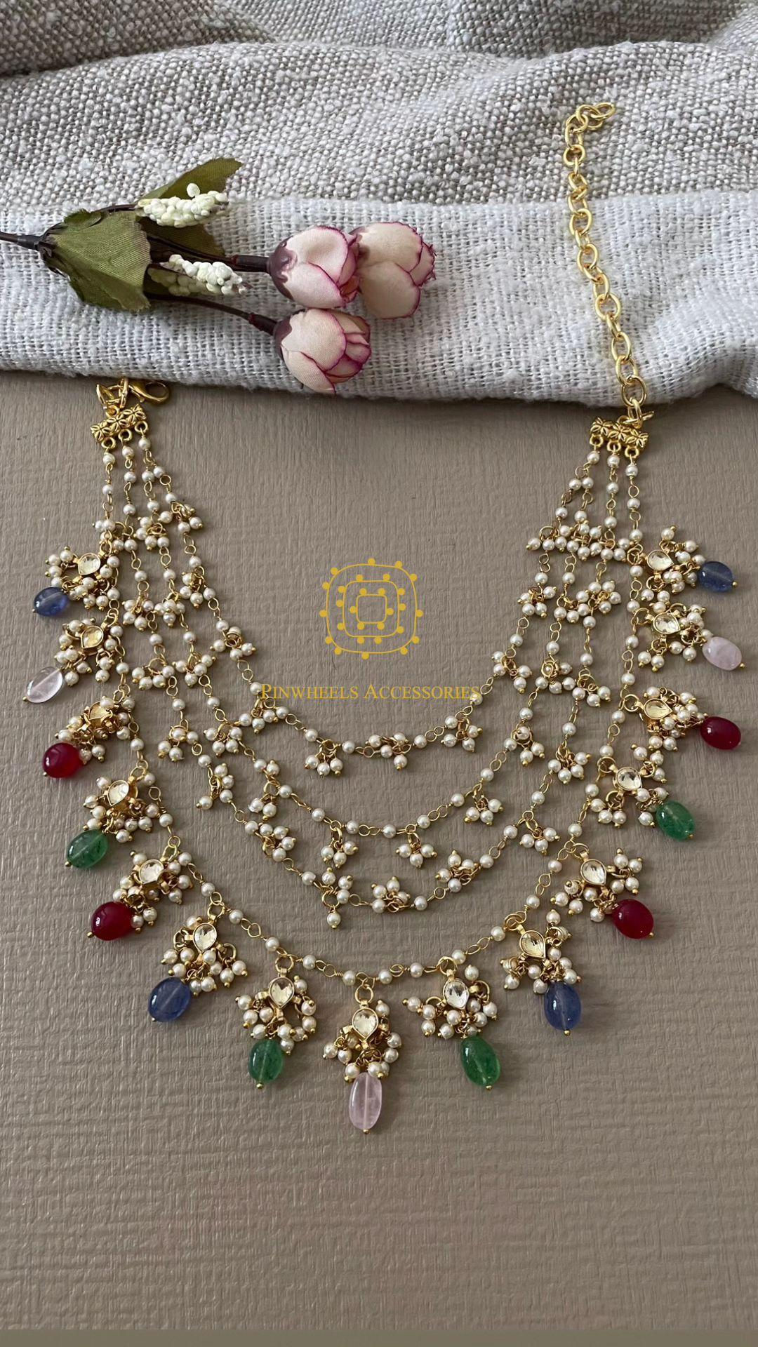 FOUR LAYER BEADED NECKLACE 