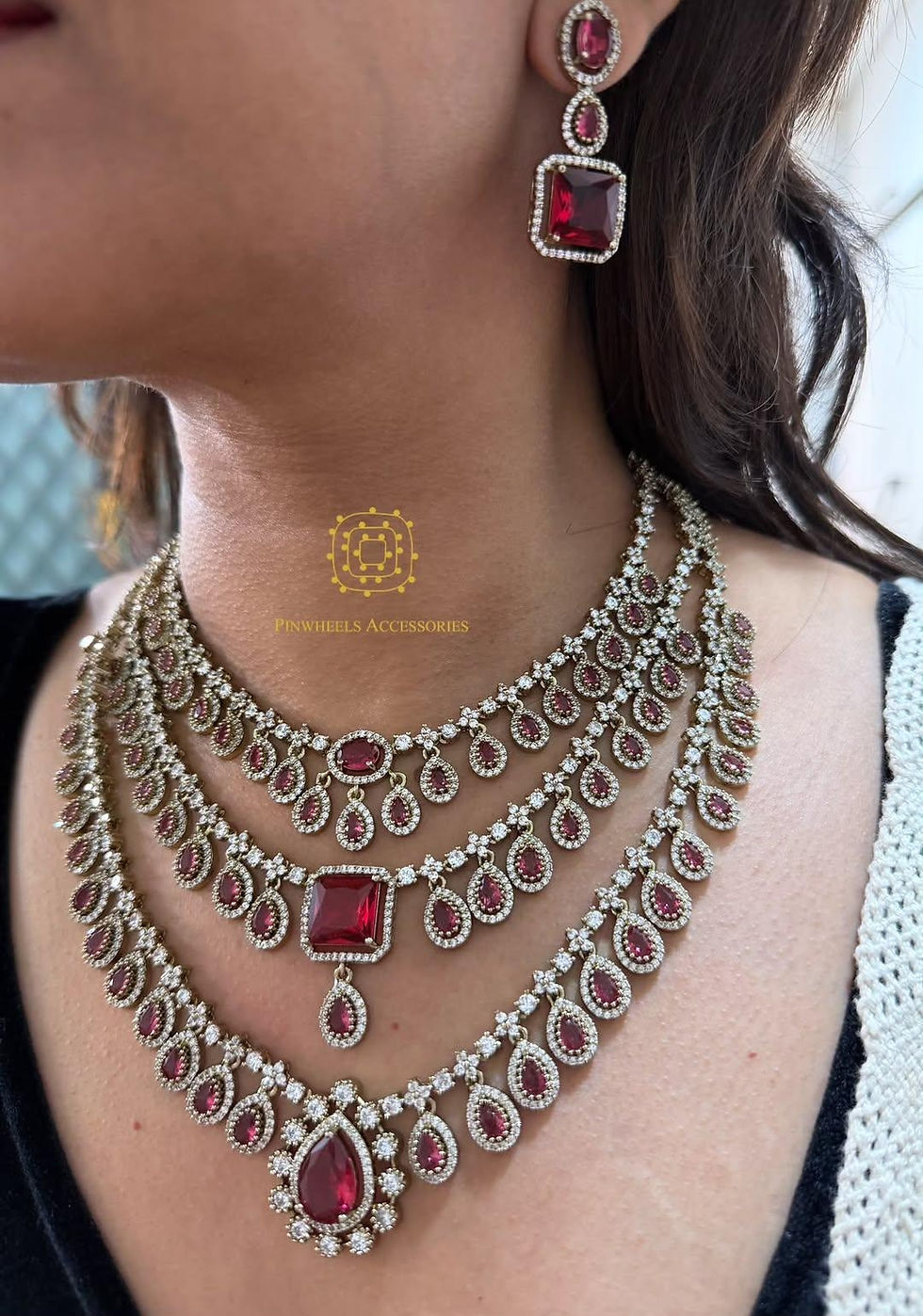 Thumbnail: VICTORIAN TRIPLE LAYER NECKLACE