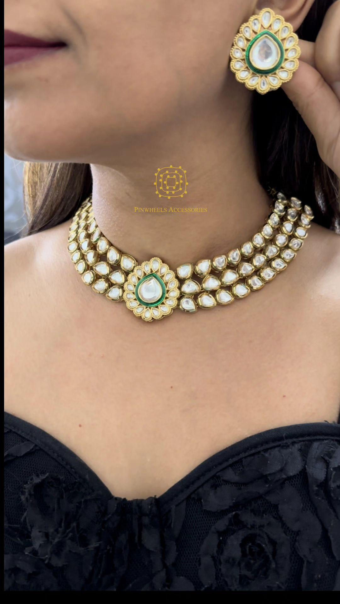 3 LAYERED KUNDAN NECKLACE 