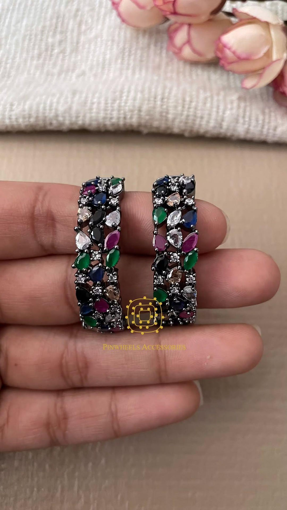 Thumbnail: COLOURED STONE HOOPS