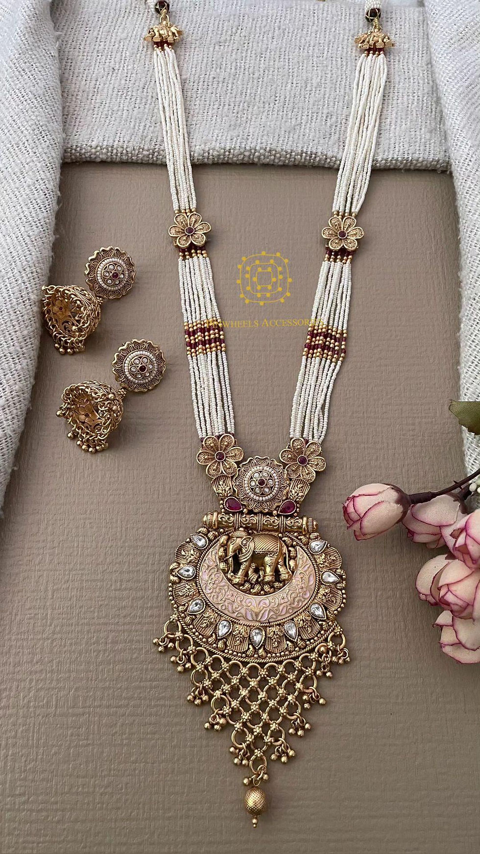 Thumbnail: ELEPHANT LONG MALA BEADED NECKLACE 
