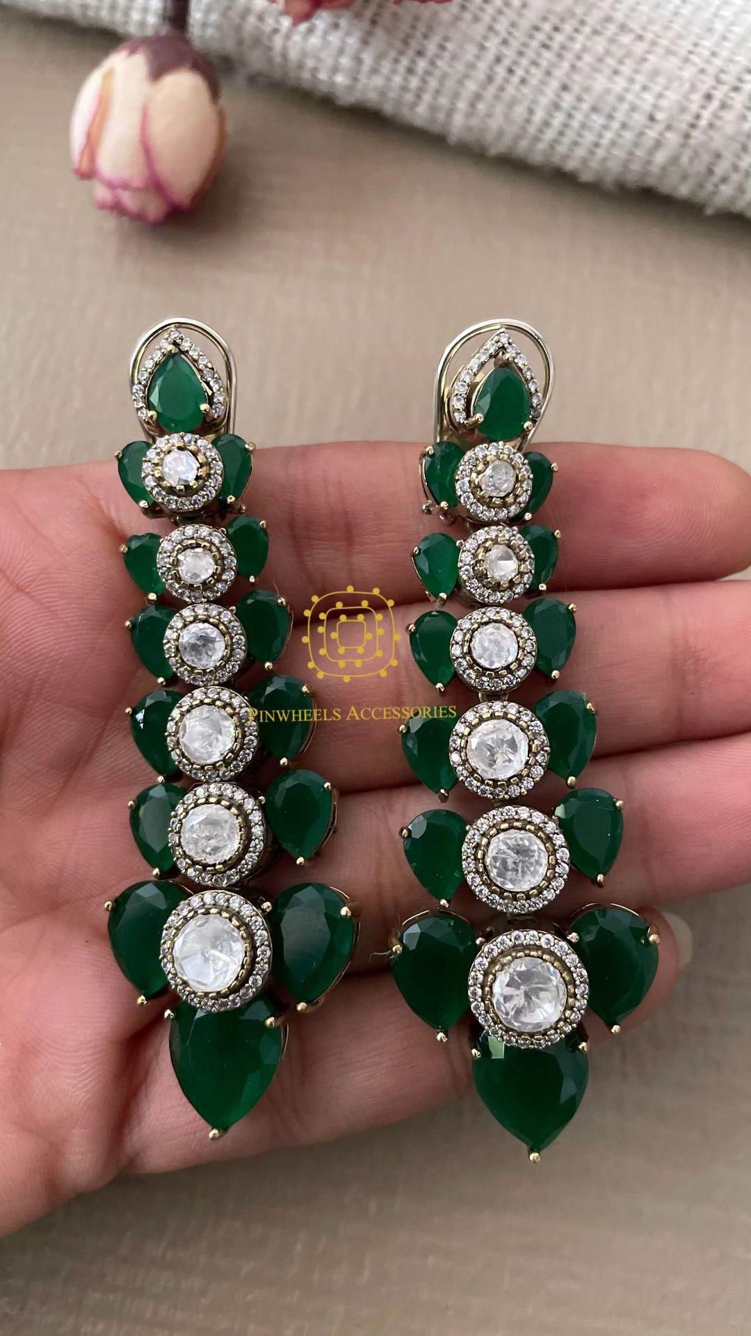 DOUBLET STONE MOISSANITE EARRINGS 