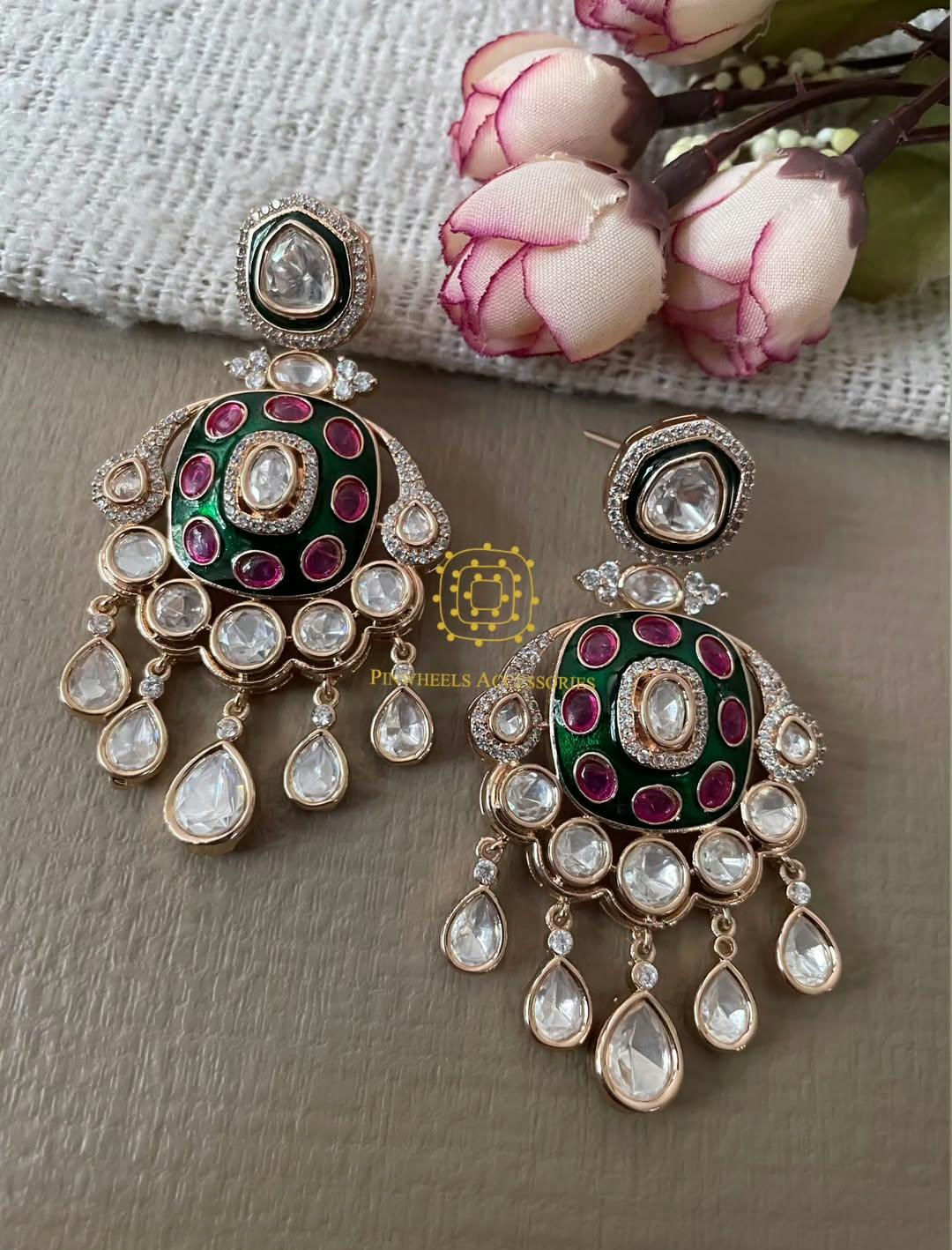 EPOXY SETTING POLKI EARRINGS