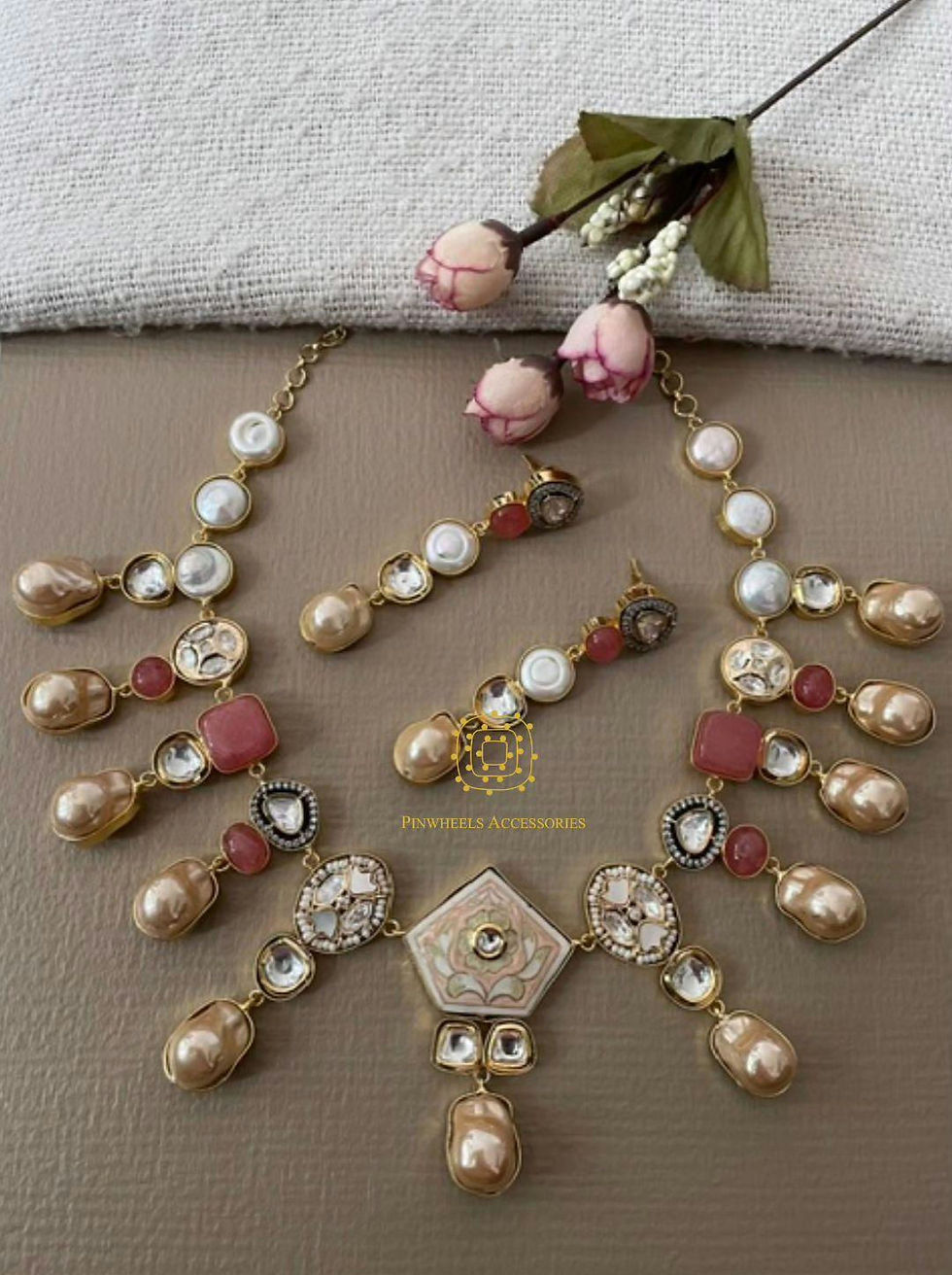 Thumbnail: BAROQUE PEARL MEENAKARI NECKLACE 