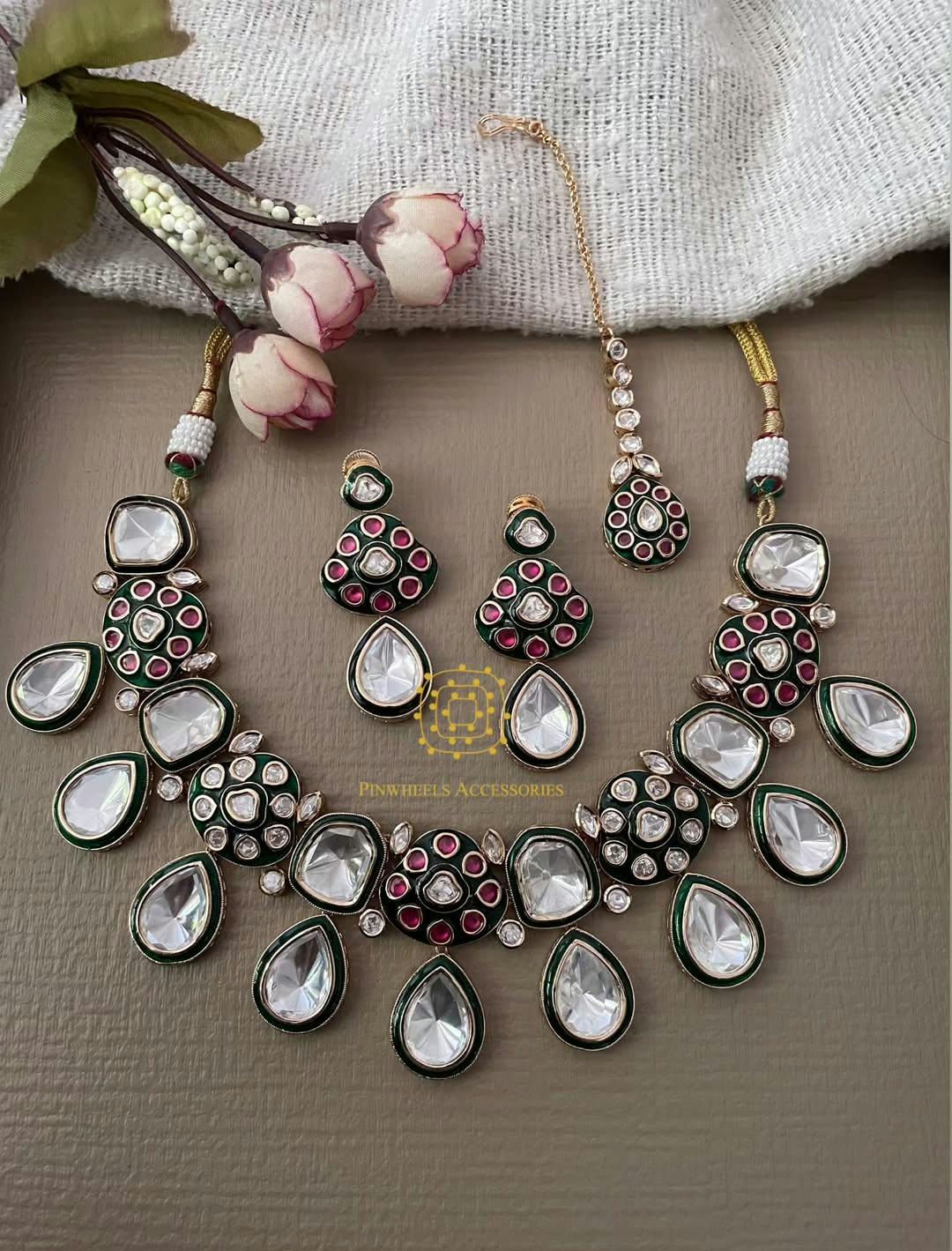 POLKI MEENAKARI BRIDAL NECKLACE SET